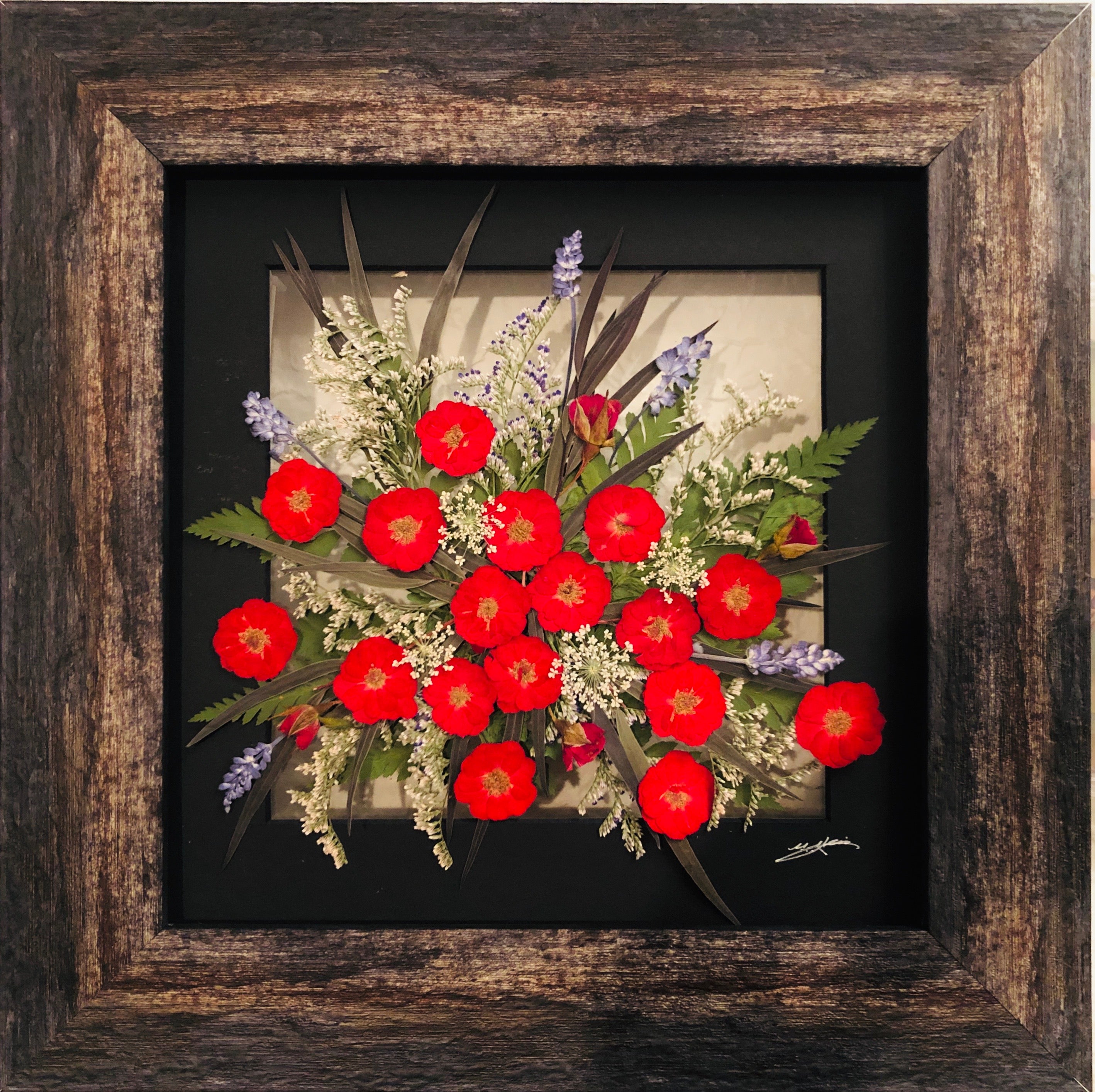 絵画 Ruby-red Flowers Red Flower – Real Flower Art